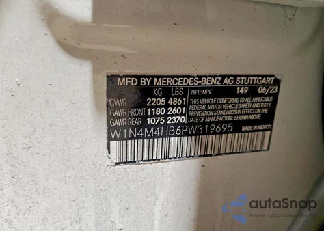 2023 Mercedes-Benz Glb 250 4Matic z USA, uszkodzony, nr VIN W1N4M4HB6PW319695